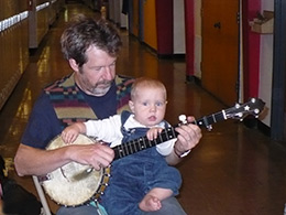 Mark Roberts with banjo